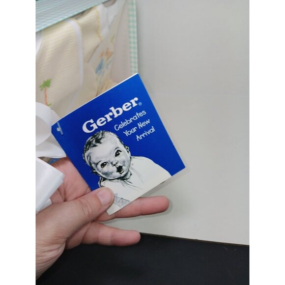 Vtg Gerber 9 Pc Set Jungle Friends Keepsake Box Newborn Gift - Picture 4 of 5